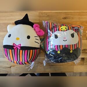 Hello Kitty Witch Plush with Pink Bow and Striped Hat